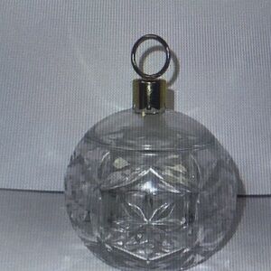 Crystal Orb Ornament Candy Dish Trinket Box Gold Ring Holder Holiday Decor